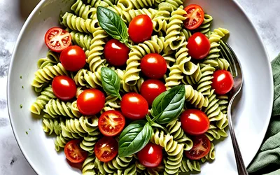 Recette facile de fusilli à la crème d'avocat et tomates fraîches