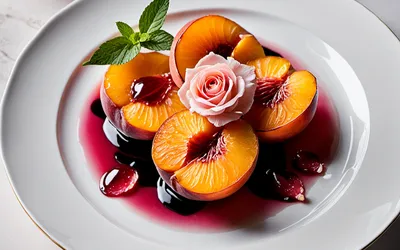 Recette facile de Pêches au Muscat et à la Rose - Dessert fruité et raffiné