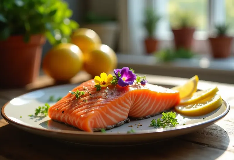 Délice de Saumon aux Fleurs Comestibles : Recette Raffinée et Colorée
