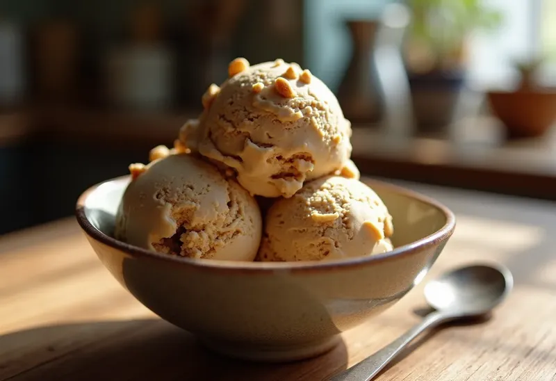 Délice glacé au café et noix croquantes