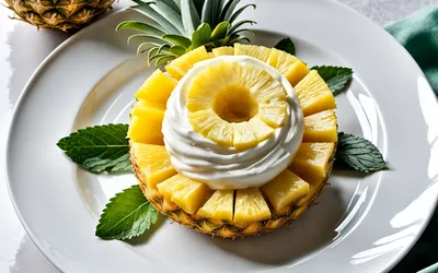 Recette facile de délice sucré à l'ananas frais avec crème vanillée