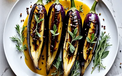 Recette facile d'aubergine rôtie au miel et épices - plat végétarien savoureux