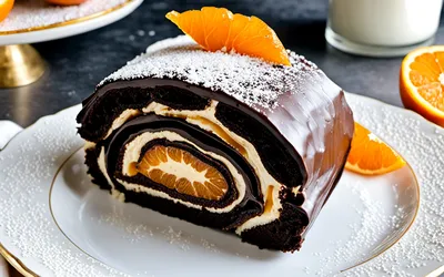 Recette gourmande de bûche au chocolat noir et orange confite facile