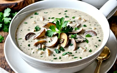 Recette facile de crème de champignons aux croûtons dorés