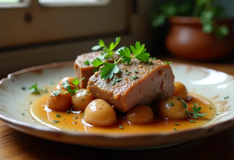 Délicieuse Noix de Veau aux Marrons, Plat Traditionnel d'Automne