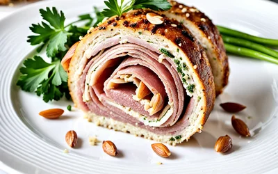Recette facile de roulade de jambon aux amandes - apéritif gourmand