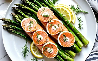Roulade de saumon fumé aux asperges et sauce crevettes chèvre frais - recette facile et gourmande