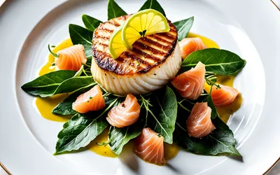 Recette Saint-Jacques et Saumon Fumé sur Lit de Mâche - Entrée fraîche et raffinée