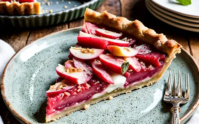 Recette facile de tarte à la rhubarbe et vanille maison