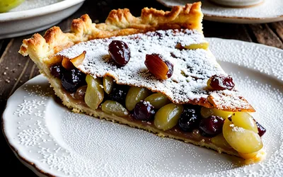 Recette facile de tarte aux raisins et amandes fondante