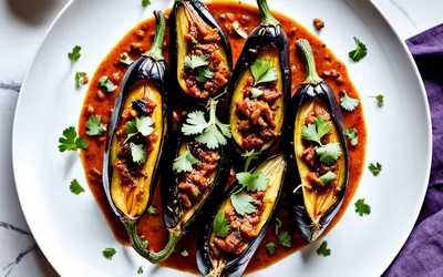 Recette Aubergines aux Épices Indiennes - Plat Végétarien Facile