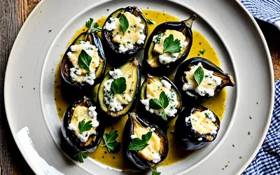 Recette facile d'aubergines fondantes au roquefort - Plat végétarien savoureux