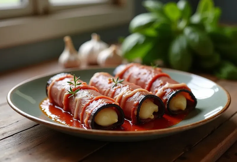 Délicieuses Aubergines Roulées au Jambon Cru : Recette Facile et Gourmande