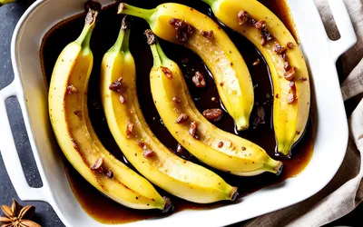 Recette facile et rapide de bananes en chemise caramélisées au four
