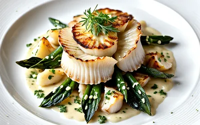 Recette facile de Coquilles Saint-Jacques au Cresson et Sauce Crémeuse