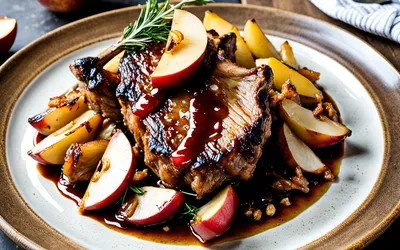 Recette gourmande de côtelettes de marcassin aux pommes caramélisées