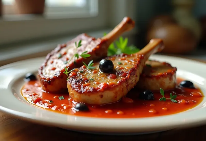 Délicieuses Côtes de Veau à la Sauce Tomate et Olives Noires