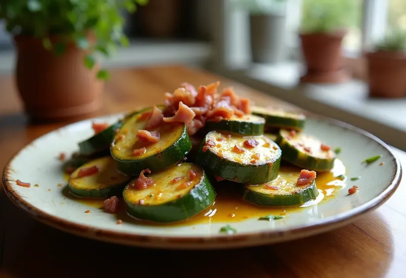 Délicieuses Courgettes au Curry et Lardons façon Kaniass