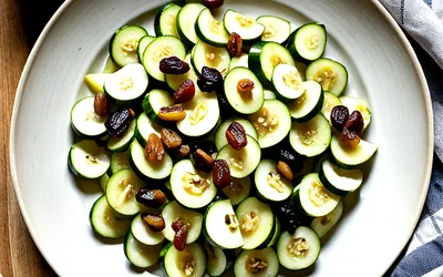 Recette facile de courgettes sautées aux pommes et raisins secs