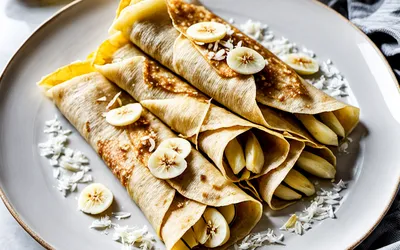 Recette facile de crêpes fourrées banane-coco gourmandes