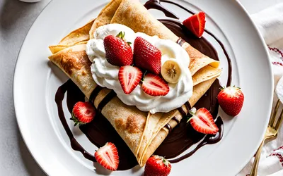 Recette facile de crêpes chocobanane-fraise avec chantilly maison