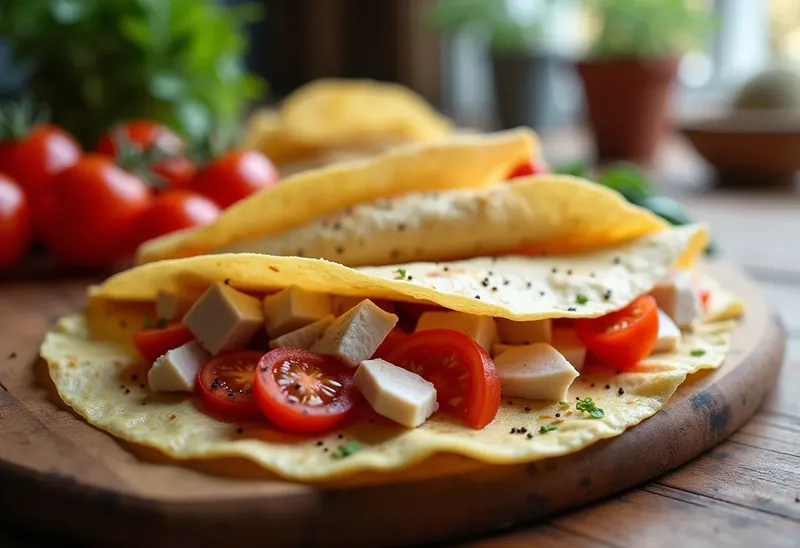 Délicieuses crêpes salées à la tomate et au thon, faciles et rapides