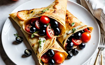Recette facile de crêpes salées à la tomate et aux olives