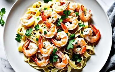 Recette facile de crevettes à la crème et fettucine fraîches