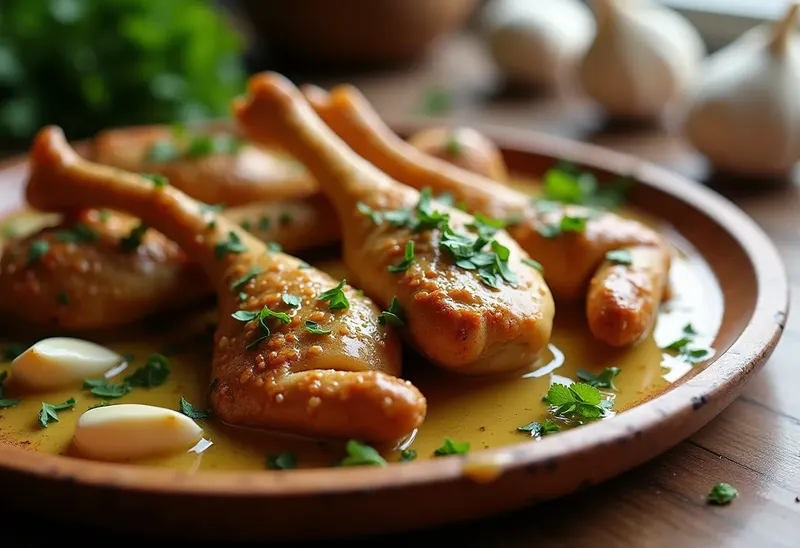 Délicieuses cuisses de grenouille au beurre aillé et persillé