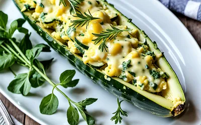 Recette facile de gondoles de courgettes farcies aux œufs, saine et rapide