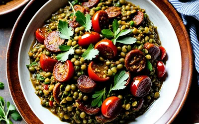Recette facile de lentilles aux merguez à la marocaine, savoureuse et épicée