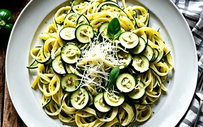 Recette facile de pâtes à la courgette crémeuses pour une personne