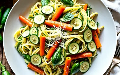 Recette facile de pâtes aux courgettes et carottes sautées