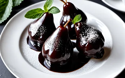 Recette facile de Poires Belle-Hélène au Chocolat et Glace Vanille