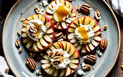 Recette facile et gourmande de pommes rôties au chèvre frais et miel