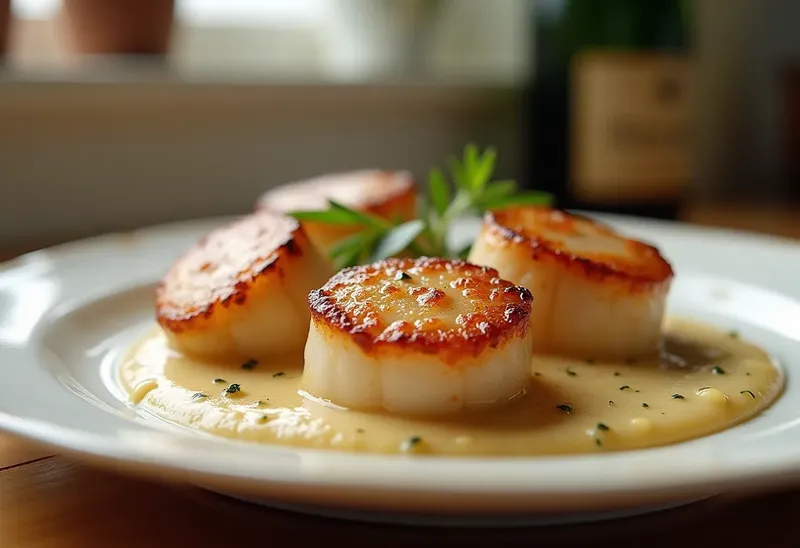 Délicieuses Saint-Jacques à la Sauce Champagne Crémeuse
