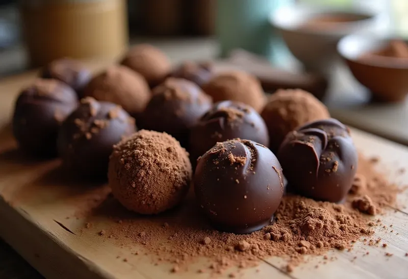 Délicieuses Truffes au Chocolat Noir Parfumées au Cognac