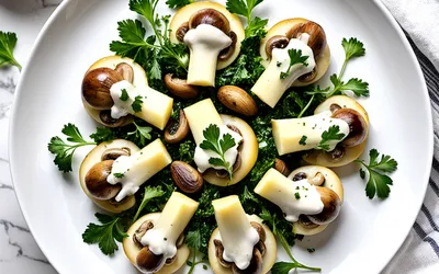 Recette facile d'amuse-gueules aux champignons farcis au fromage