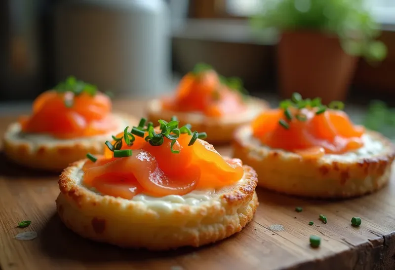 Délicieux Blinis Maison Garnis d'Œufs de Saumon