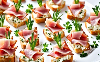 Recette facile de canapés au Boursin et jambon pour apéritif