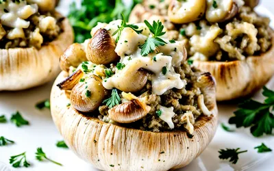 Recette facile de champignons farcis au crabe savoureux