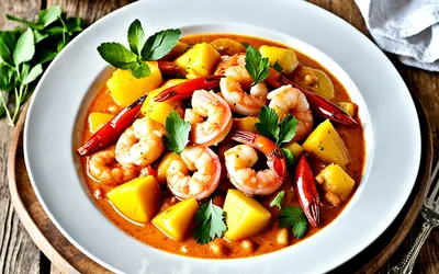 Recette facile de curry de crevettes aux fruits exotiques