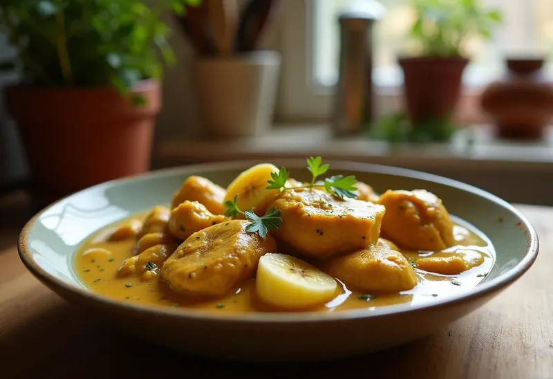 Délicieux Curry de Poulet à la Banane Crémeux et Épicé