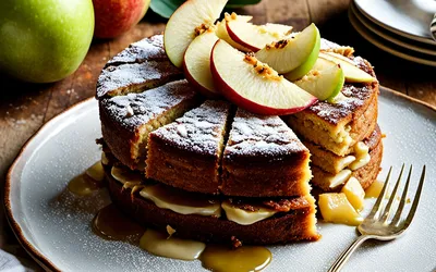 Recette gourmande de gâteau breton aux pommes et sorbet pomme