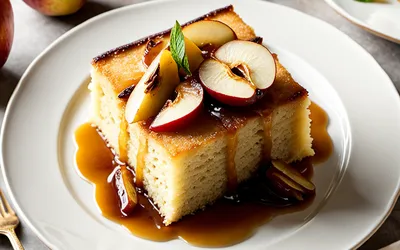 Recette gourmande de gâteau de semoule aux pommes caramélisées facile