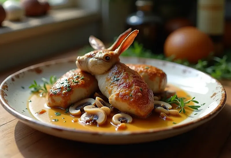 Délicieux Lapin aux Champignons à la Française