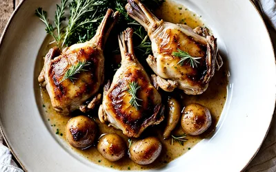 Recette facile de lapin aux topinambours rôtis et sauce onctueuse