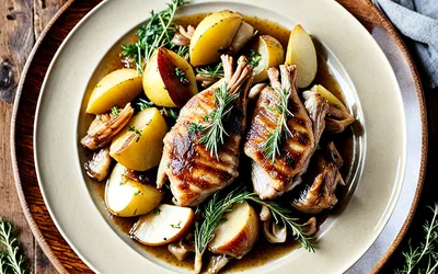 Recette facile et savoureuse de lapin mijoté au cidre et pommes