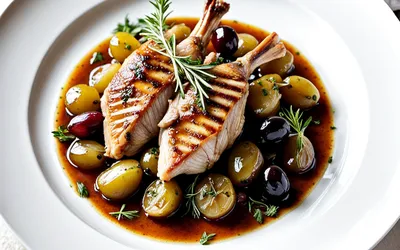 Lapin mijoté aux raisins frais : recette facile et savoureuse