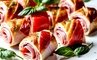 Petits roulés de jambon et tomate : recette facile et rapide pour apéritif